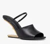 Kadın Tasarımcı Moda Kertenkesi Sınıf Platformu Topuk Elbise Ayakkabıları için Pembe At Kaçı Sandalet 8.5cm Yüksek Ahşap Cork Tahıl Sandal Ön Arka Kayış 35-43 Kutu