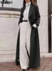 女性用ジャケットヴォンダ冬の暖かい女性コートファッション薄いアウトウェアストリートポンチョソリッドコート長袖の長いジャケットオーバーコート特大231017