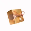 Cadeau cadeau 30pcs luxe carré doré boîte de bonbons sac de mariage bébé douche faveurs emballage de fleurs fournitures de fête de chocolat en gros