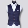 Gilets pour hommes mode gilet à carreaux robe formelle affaires décontracté costume mince style britannique gilet de mariage vêtements masculins