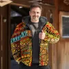 Erkek Hoodies Kış Fermuarı Etnik Geleneksel Desen Erkek Kadınlar Tribal Soğuk Giyim Uzun Kollu Sweatshirt Ceket Palto