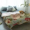 Blankets Peony Flower Blanket Bed Cover Flannel Fleece Throws Travel Cover Wrap Personalized Durable Soft Warm Chair Hall Home Blankets