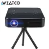 WZATCO D13 DLP Laser Smart Android WiFi Portable Outdoor Video LED Mini Projector Support 4K FullHD 1080p Proyector med Battery 231018