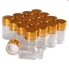 En gros 100 pièces 2 ml 16 * 26 mm bouteilles en verre avec bouchons dorés mini petits pots flaconsgood quantité Pwdba