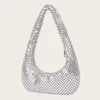 Bolsos de noche Mango Bolso de embrague brillante Monederos de diseño de lujo y bolso Hobo de hombro de plata para fiesta de boda 231017