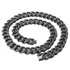 Chains 15mm Wide Strong Men Cuban Curb Link Chain High Polished Black Color 316L Stainless Steel Bracelet Or Necklace Jewelry