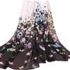 Scarves Fashion Women Pretty Scarf Sunscreen Long Shawl Fairy Butterfly Print Georgette Summer Beach Thin Hijab Head