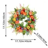 Decorative Flowers Fall Pumpkin Wreath Plastic For Front Door Wreaths Outdoor Autumn Eucalyptus