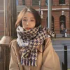 2023 Fashion Houndstooth Acrylic Thickened Scarf For Women Winter Warm Scarf Soft Cashmere Feel Womens Warm Scarfs Shawls 5 Colors