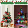 Décorations de Noël Mini arbre avec lumière LED 5060cm Table artificielle Ornements de Noël Année Décoration de fête Navidad 231017