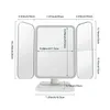 Kompaktowe lustra Trifold Makeup Mirror LED LED Dorm Sossel lustro Piękno światło wypełniające inteligentne uzupełniające się lustro makijażu Tri 231018
