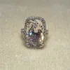 8ct خاتم الماس 14K الذهب الأبيض للمجوهرات محكمة حلقات الزفاف خواتم الزفاف للنساء ملحق حفلات الزفاف