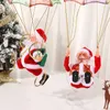 Juldekorationer Kreativt tak hängande elektrisk musik fallskärm Santa Claus Tumbling Dance Chultance Decoration Gift 231017