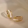 Hoop Earrings Luxury Gold Color Set For Women Girls Vintage Geometric Round Metal Resin Acrylic Earring Fashion Jewelry Gift