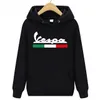 2024 Men's Hoodies Sweatshirt Italy Flag Vespa Men/women Hooded Pullover Youth Couple Sportwear Motorcycle Hombre Windproof Jacket Luxury brands