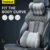 Coussins de siège Baseus Oreiller de cou de voiture Appui-tête Taille 3D Support de siège en mousse à mémoire de forme pour repose-cou de voyage Coussin lombaire respirant pour dos de voiture Gadget Q231018