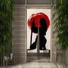 Rideau japonais Bushido, peinture à l'encre pour porte, cloison solaire Ren japonaise, décoration de cuisine et de chambre à coucher, moitié
