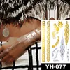 5 PC Tatouages temporaires Autocollant de tatouage imperméable Fleurs Mandala Henné Or Argent Métallique Flash Tatoo Boho Lotus Bijoux Glitter Body Art 231018