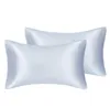 Stock Silk Satin Pillow Case do włosów skóra miękka oddychająca gładka oba jedwabiste osłony z obwiedni Król Król królowa standardowa rozmiar 2PCS HK0001