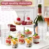 Wijnglazen 200 ml 50 stuks wegwerp plastic dessertbekers verjaardag transparant feestijs parfait aperitiefbeker kom Kerstmis geleverd 231018