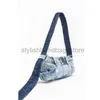 Borse a tracolla Borsa a tracolla di design con cerniera blu denim moda Borsa a tracolla da donna in denim casual Borse da ragazzastylishhandbagstore021