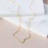 Kedjor Rektangulär länk Basic Gold Chain Necklace Thin Dainty Jewelry Stainless Steel Halsband för kvinnor335Q