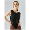 Lu Lu T-shirt Yoga, sneldrogend, draagbaar, ademend, mouwloos mesh fitnessshirt, gymbroek