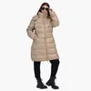 Mulheres para baixo parkas santelon mulheres inverno grosso quente longo parka com capuz ajustável feminino à prova de vento puffer jaqueta casaco moda sólida outerwear 231018