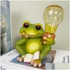 Tuindecoratie Tuindecoraties Northeuins Hars Lezen Uil Beeldjes Salor Licht Led Lamp Dierenbeeld Home Courtya Dhgarden Dhgyf