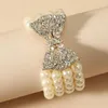 Bracelet de perles d'imitation multicouches baroques, nouveau, en métal, nœud doré, strass, breloques, accessoires de bijoux de fête, 1191k