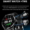 Dameshorloges Smart Watch GT66 TWS 2 in 1 oordopjes Draadloze headset Dames Bluetooth Oproep Hartslagtracker Oortelefoon SmartwatchL231018