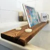 Bath Accessory Set Cedar Wood Rustic Caddy Wine Glass Holder Tray Over Bathtub Rack Support Shelf