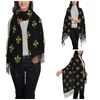 Scarves Fleur De Lis Lily Flower Scarf For Women Warm Winter Pashmina Shawl Wrap Florence Long With Tassel Daily Wear