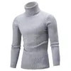 Maglioni da uomo 2023 Autunno e Inverno Pullover Solido Vite Filo Collo alto Maglione a maniche lunghe Maglia Moda Vintage Slim Fit Fondo Top