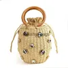Сумки и соломенная сумка, украшенная стразами и кристаллами, маленькая сумка-ведро, женские дорожные кошельки и сумки, стильные сумки