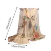 Scarves 160x50cm Georgette Chiffon Scarf Long Shawl Wraps Beach Sunscreen Hijab Elegant Thin Outdoor Flower Print