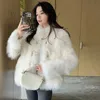 Womens Fur Faux XPQBB White Coat for Women Fashion Fashion Standup Standup Jackets Woman Winter Winter Outwerwear 231017