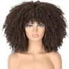 Perruques synthétiques 12 couleurs, 40cm 16 pouces, perruque Afro crépue bouclée, look réel pour femmes blanches et noires, ZHS23684