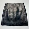 Street Style Dresses designer Designer High Quality PU Leather Skirt Fashion Empire Waist A-line Full Of F Letter Printed FXXW