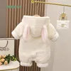 Autumn and Winter Plus Fleece Cotton Baby Clothes Cute Super Cute Girl Baby Onesie