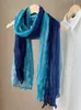 Шарфы из хлопка и льна, женский шарф, осень-весна, контрастный цвет, тонкий винтажный модный ретро-длинный шарф, женский YoYiKamomo 231017