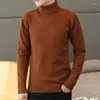 Maglioni da uomo Maglione lavorato a maglia Maschile Collo alto Abbigliamento semplice Tinta unita Beige Pullover Dolcevita Qualità retrò giapponese X