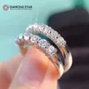 Diamondstar Moissanite Wedding Ring Set Round Cut VVS förlovningsring Anpassade modesmycken Custom Moissanite Ring