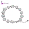 Glam Luxe Mysterious 925 Sterling Silver Overlay CZ Bracciali con opale di fuoco bianco per ragazze adolescenti 22 cm 8 85 pollici B461201j