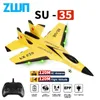 Aircraft Modle RC Plane SU35 2.4G With LED Lights Aircraft Remote Control Flying Model Glider Airplane SU57 EPP Foam Toys For Children Gifts 231017