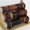 Cała masa 36PCS Partię skórzane mankiety Bracelety dla męskich damskich biżuterii Prezenty Prezenty Mieszaj Style Regulowane 220122192O