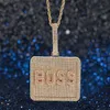 Collier personnalisé avec pendentif en lettres carrées pour hommes et femmes, collier en zircone cubique, cadeaux Hip Hop, bijoux 2578