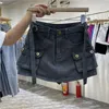 Women's Shorts Grey Mini Skirts Womens 2023 High Waist Cargo Skirt Fashion Autumn Winter Woman Streetwear Short Pockets For Women