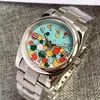 Orologi da polso 36mm/39mm Vetro zaffiro Quadrante a forma di cerchio multicolore Luminoso lucido Giappone NH35A Movimento automatico dell'orologio da uomo in acciaio inossidabile