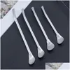 Drinking Straws Sts Teaspoon Yerba Mate Party St Spoon Long Handle Stainless Steel 2Pcs Mixing Bombilla Filter For Drop Delivery Hom Otxfx